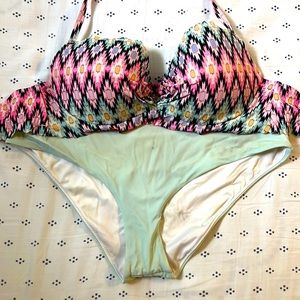 PINK halter bikini set